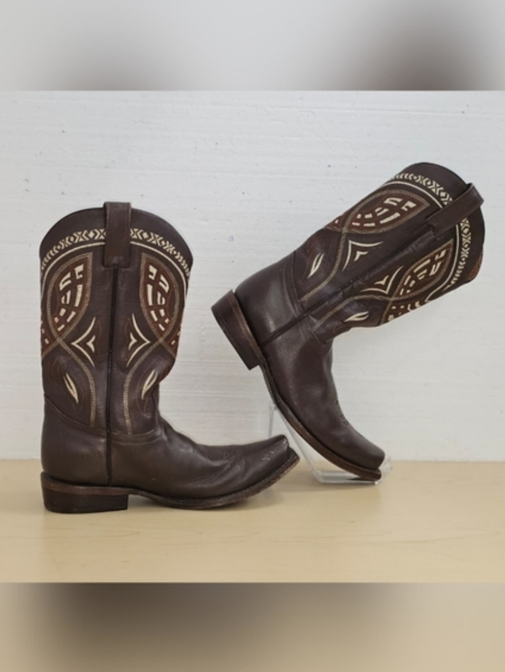 Forastero Men's Brown Leather Western Cowboy Boots, Sz 7